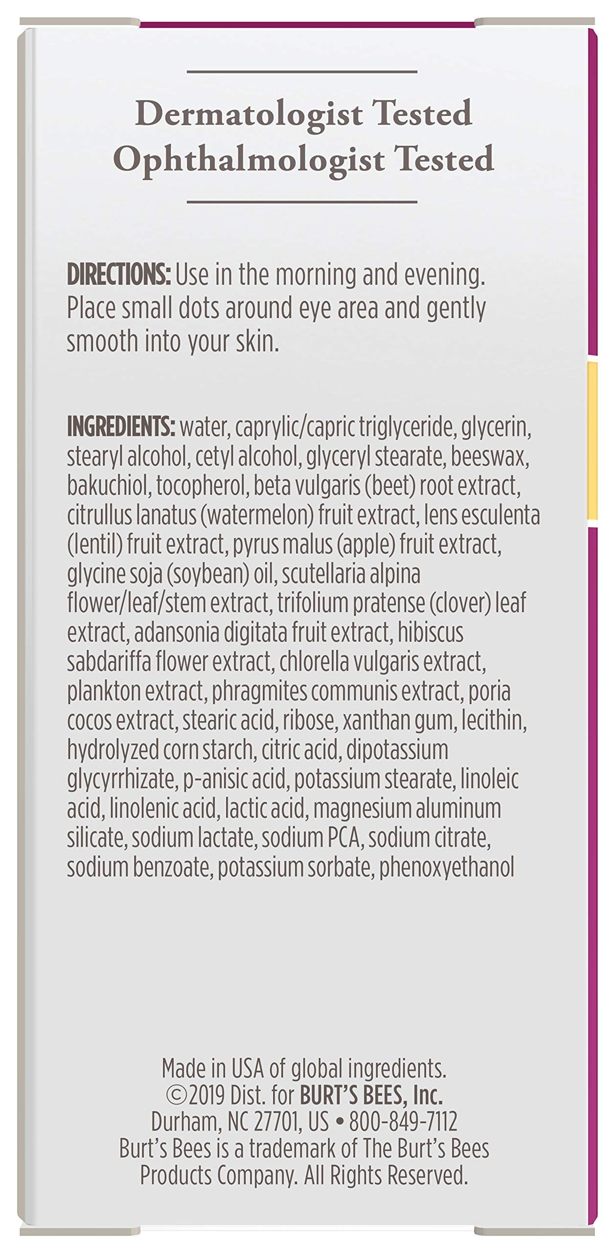 0.58 oz Burt's Bees Renewal Eye Cream jar for daily skincare.
