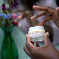 Burt's Bees Renewal fragrance-free application texture showing effortless smoothing.