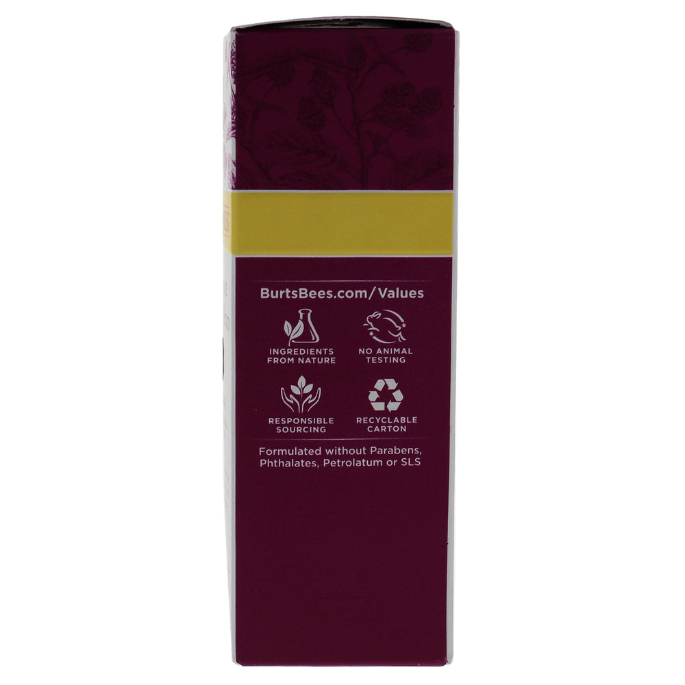 Burt's Bees Renewal Serum cap close-up shows travel-friendly bottle for daily use.