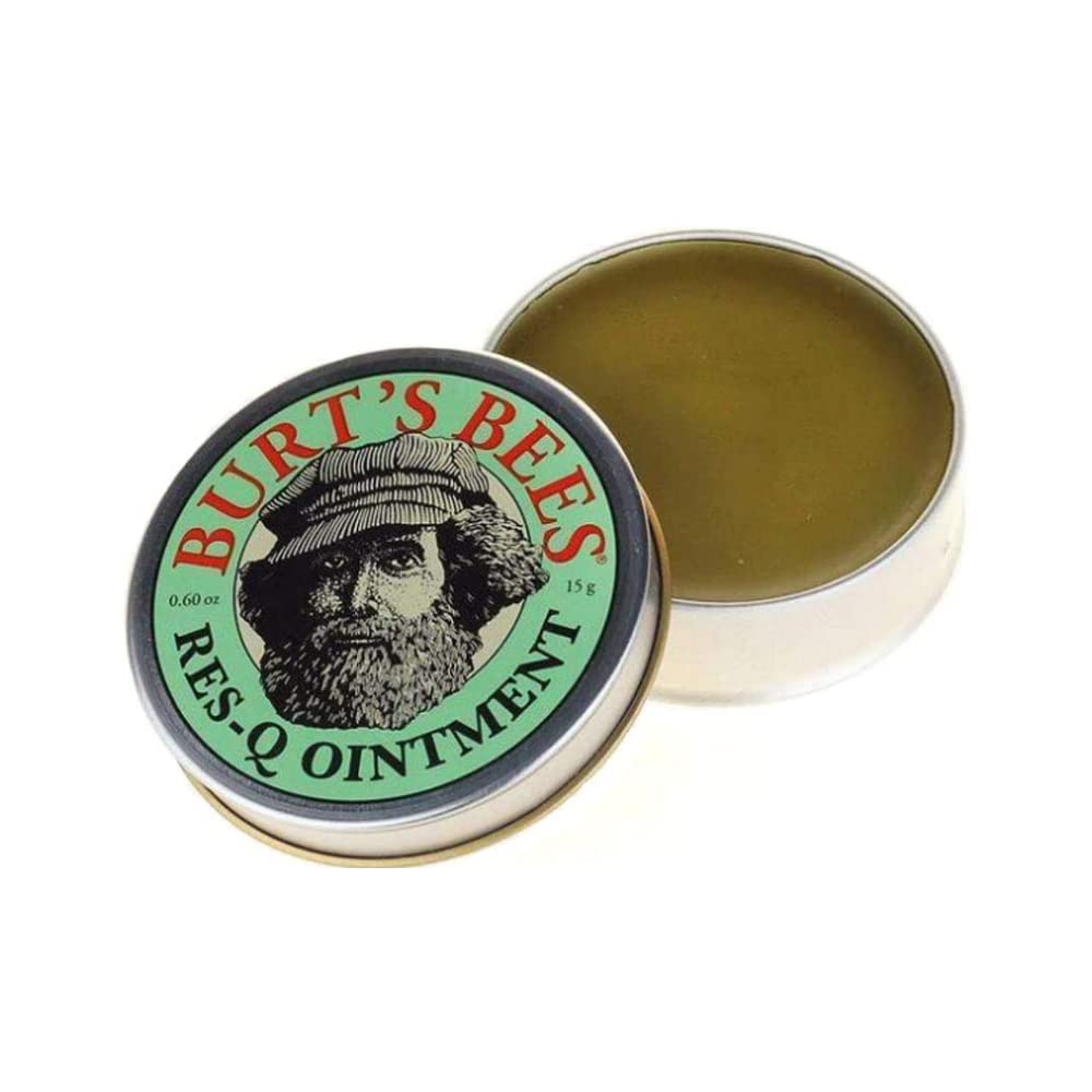 Burt's Bees tin front view showing compact salve for easy on-the-go soothing