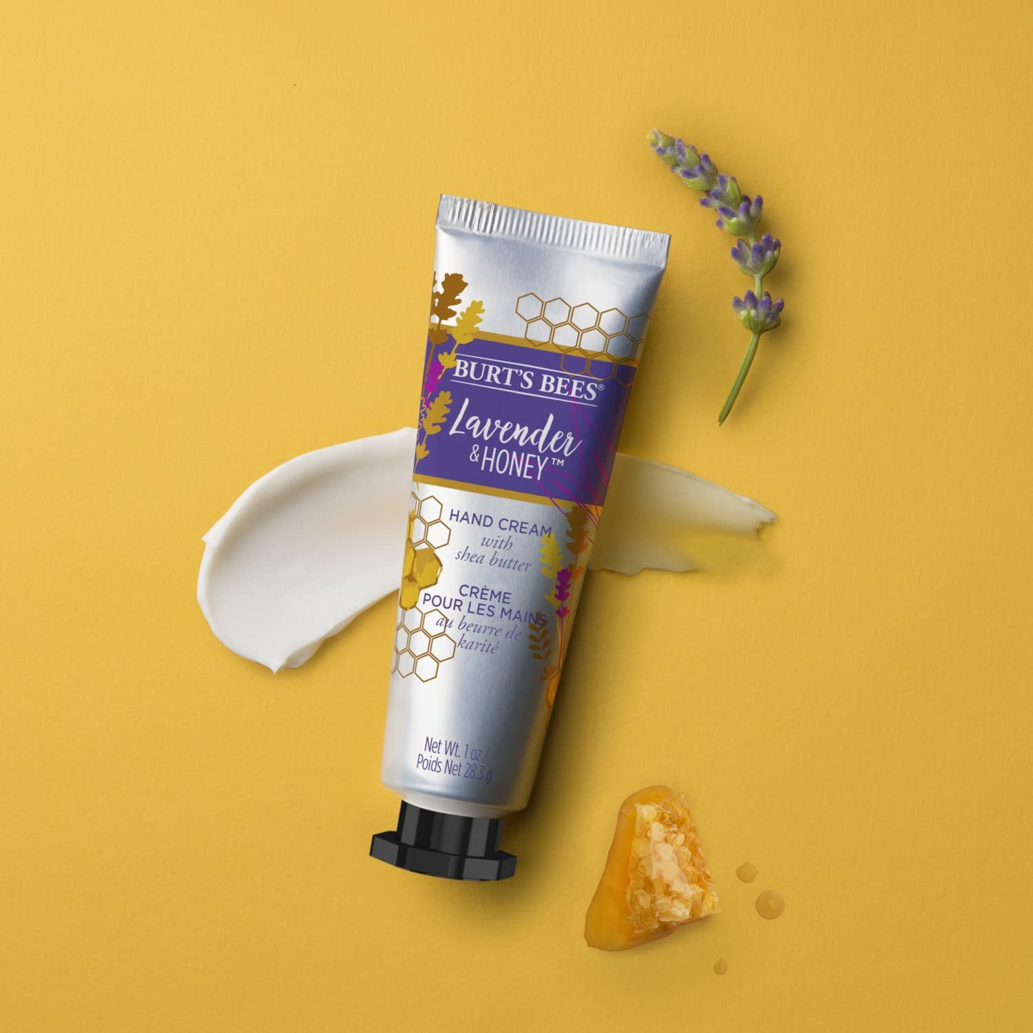 Burt's Bees rich texture glides smoothly onto hands.