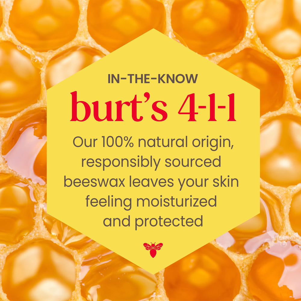 Burt's Bees Shimmer Lip Tint Champagne natural-origin ingredients highlighted.