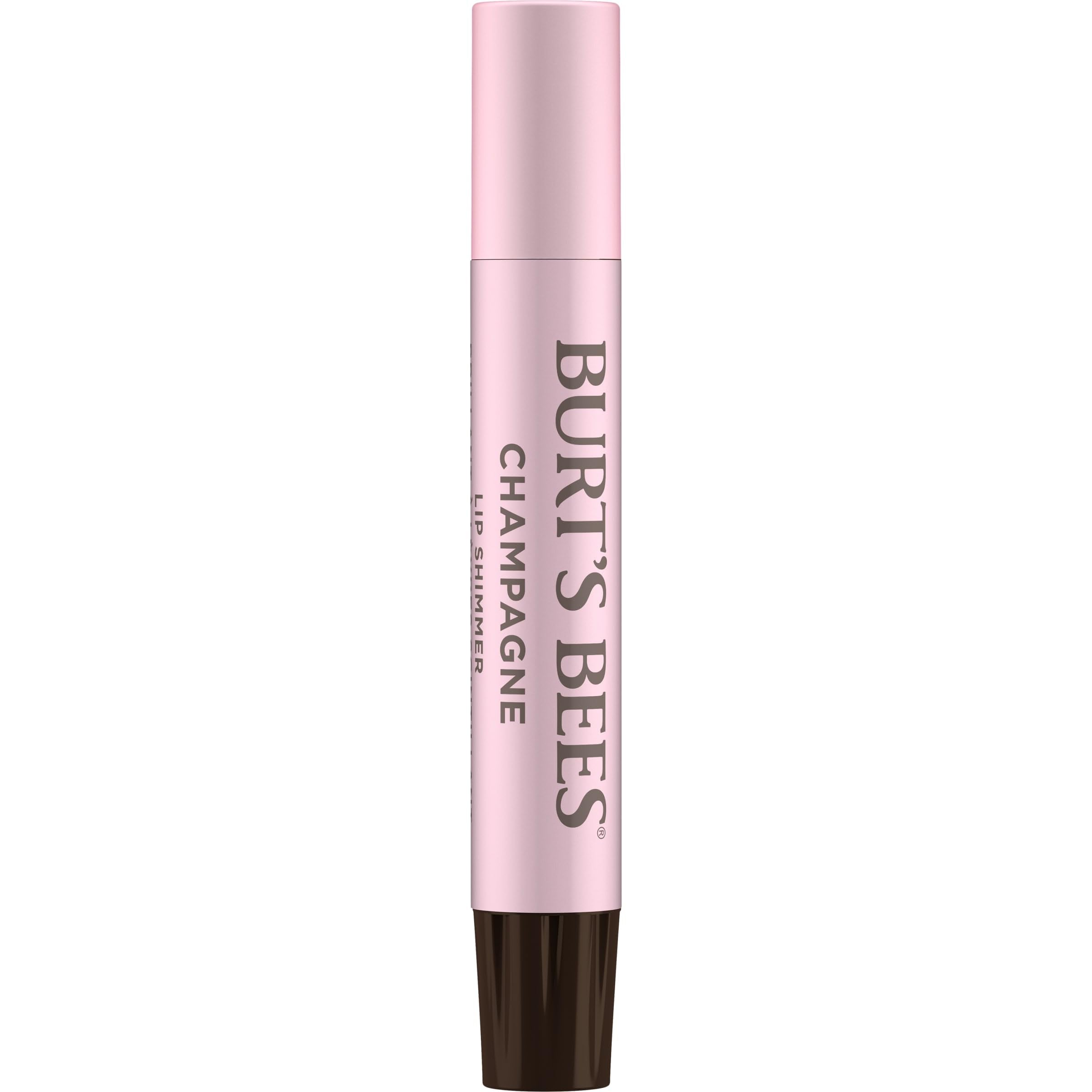 Burt's Bees Shimmer Lip Tint Champagne tube swirl highlights creamy shimmer.