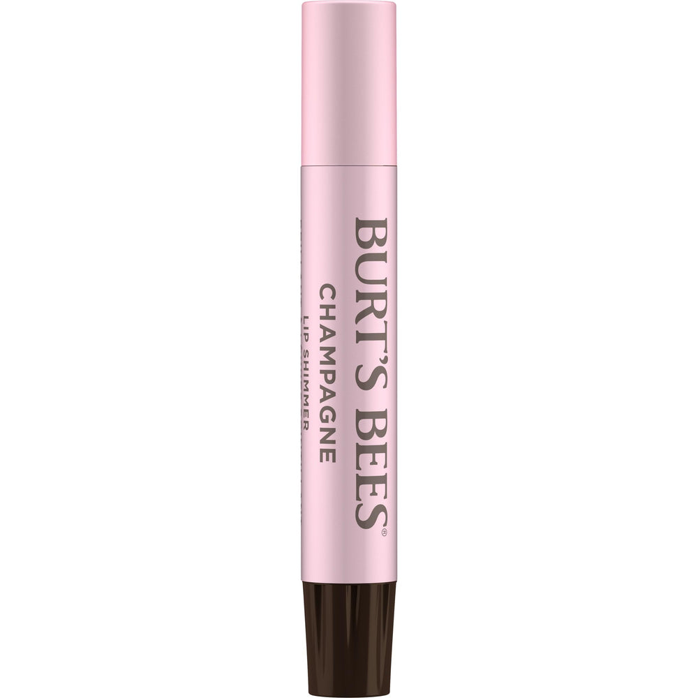 Burt's Bees Shimmer Lip Tint Champagne tube swirl highlights creamy shimmer.