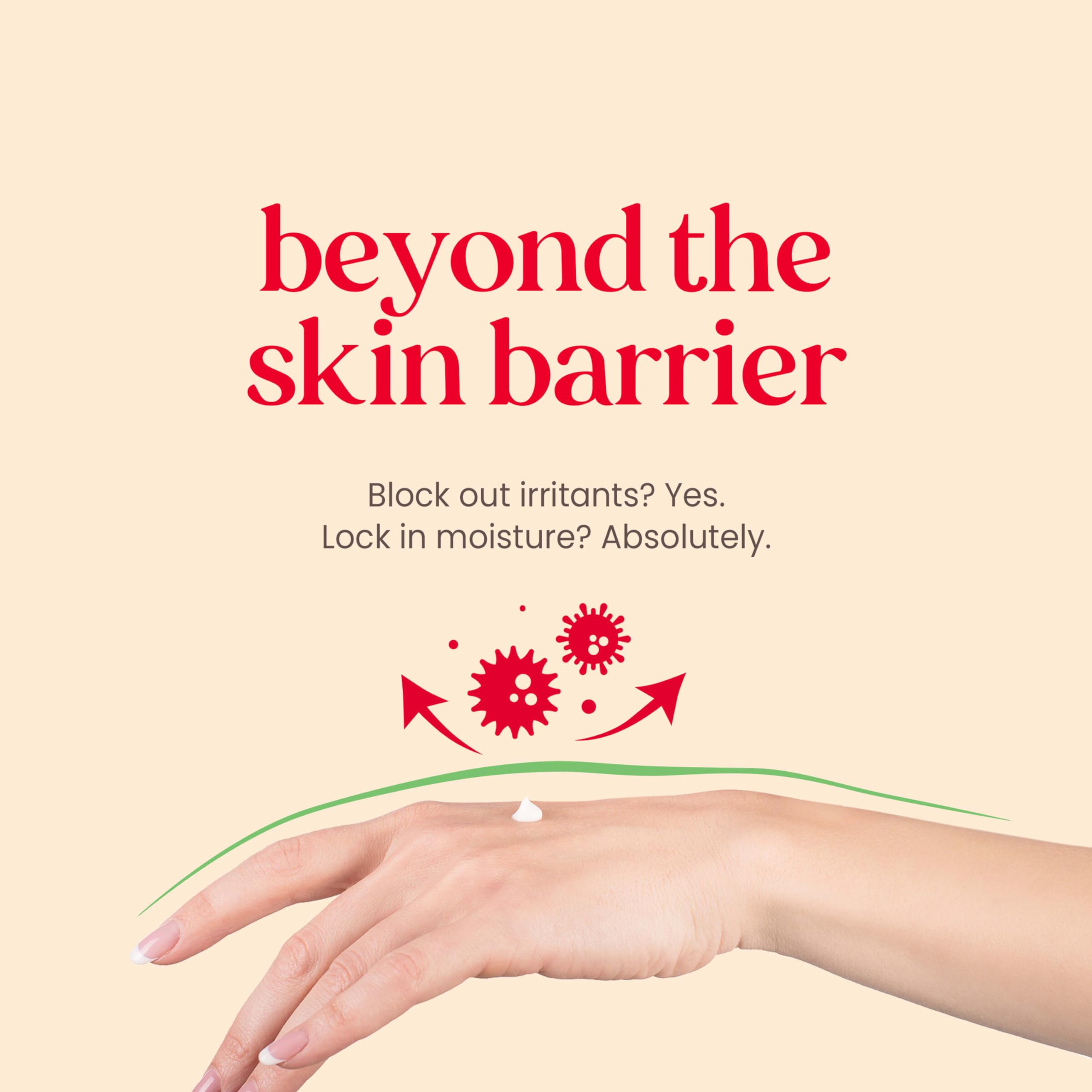 Burt's Bees calming day lotion being spread on skin for quick absorption.