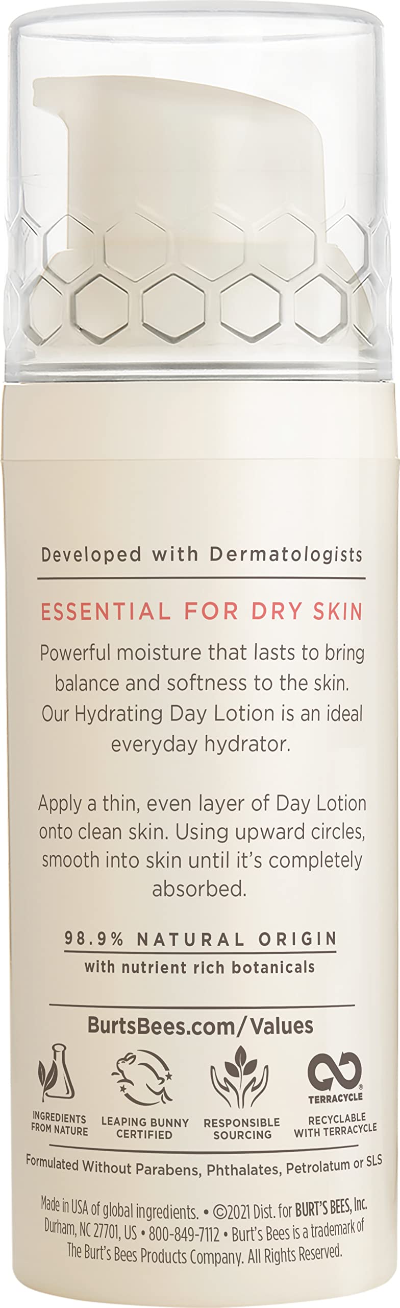 Burt's Bees Truly Glowing Day Lotion on bathroom shelf signals daily skincare routine.