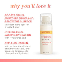 Burt's Bees Truly Glowing Day Lotion swatch on skin shows balanced hydration for dry areas.