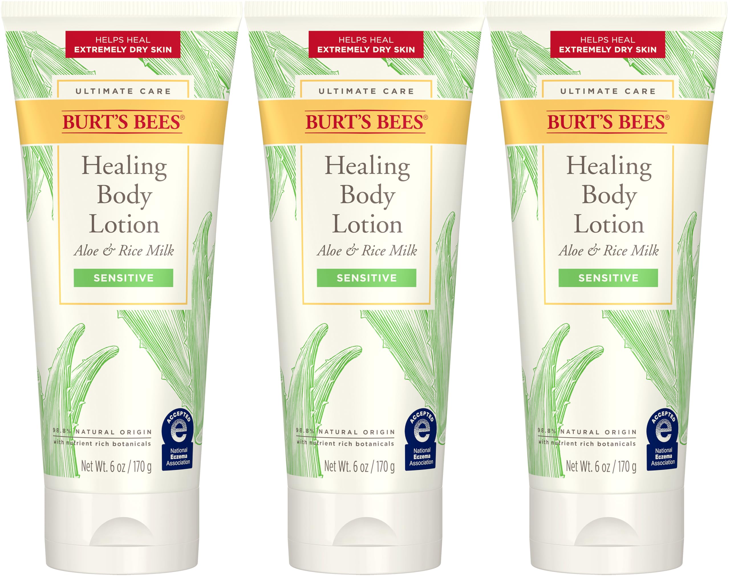 Burt's Bees Ultimate Care Lotion bottle for easy application and deep hydration for dry skin