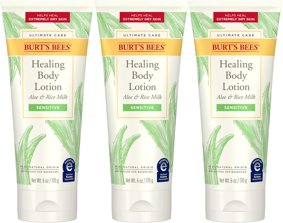 Burt's Bees Ultimate Care Lotion bottle for easy application and deep hydration for dry skin