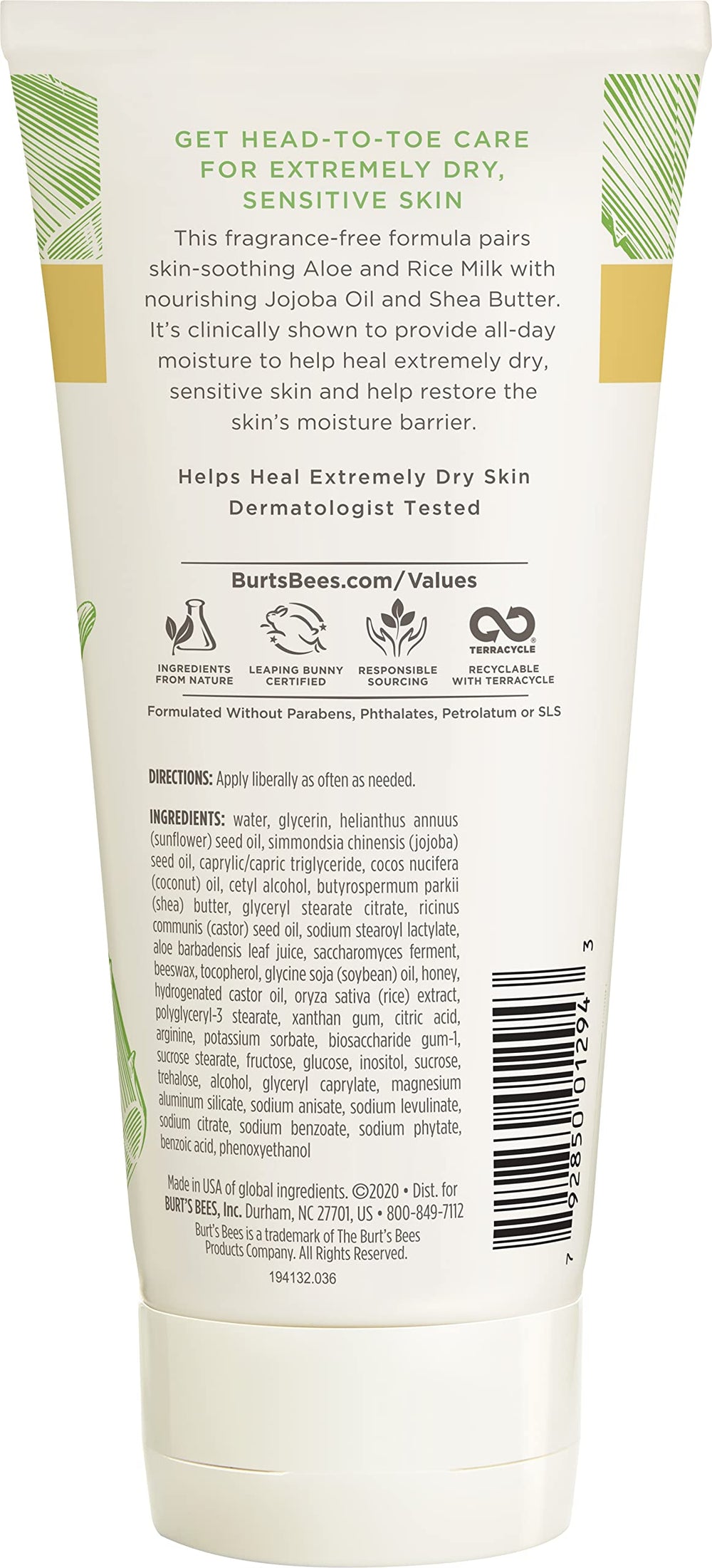 Burt's Bees Ultimate Care Lotion packaging variation shown in store displays