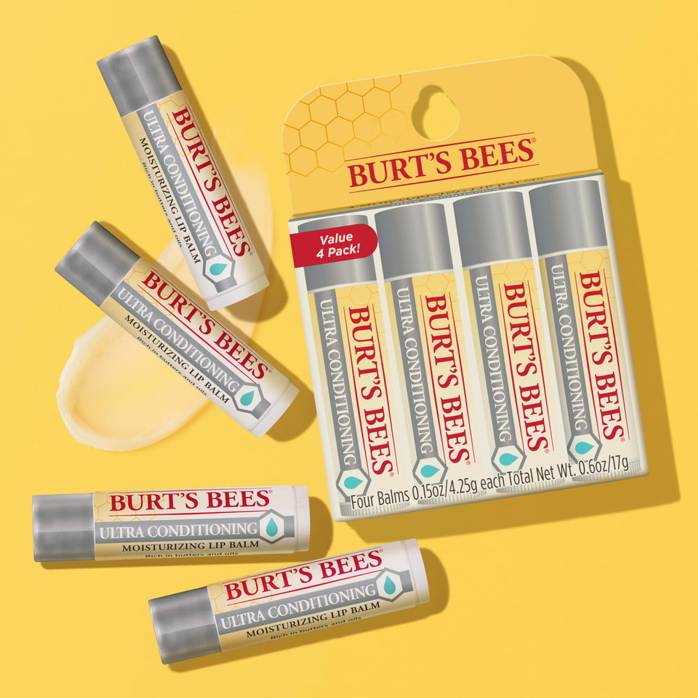 Burt's Bees Ultra Conditioning Lip Balm in use with smooth glide.