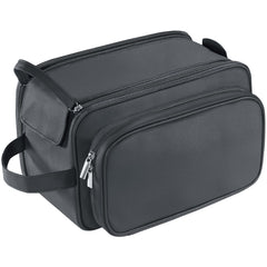 Buruis extra-large toiletry bag black front view—durable travel organizer