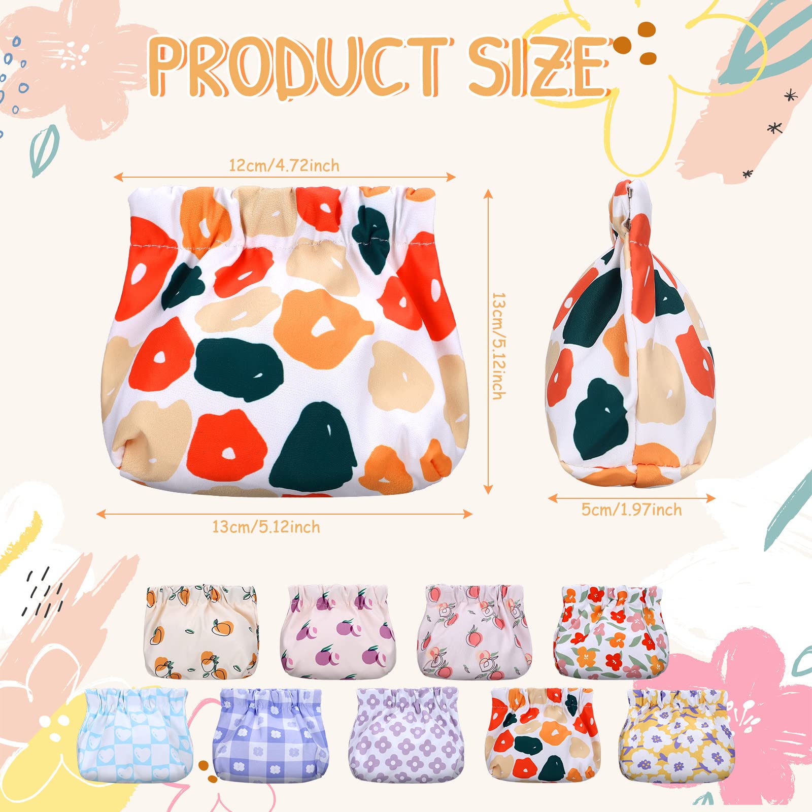 Buryeah mini makeup bag polka-dot pattern lightweight storage for small items.