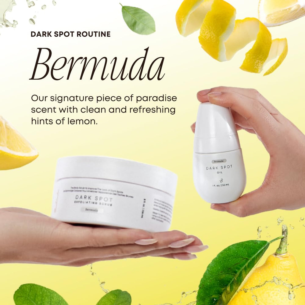Bushbalm Bermuda ingredients portrait featuring jojoba seed oil, tea tree oil, and coconut oil.