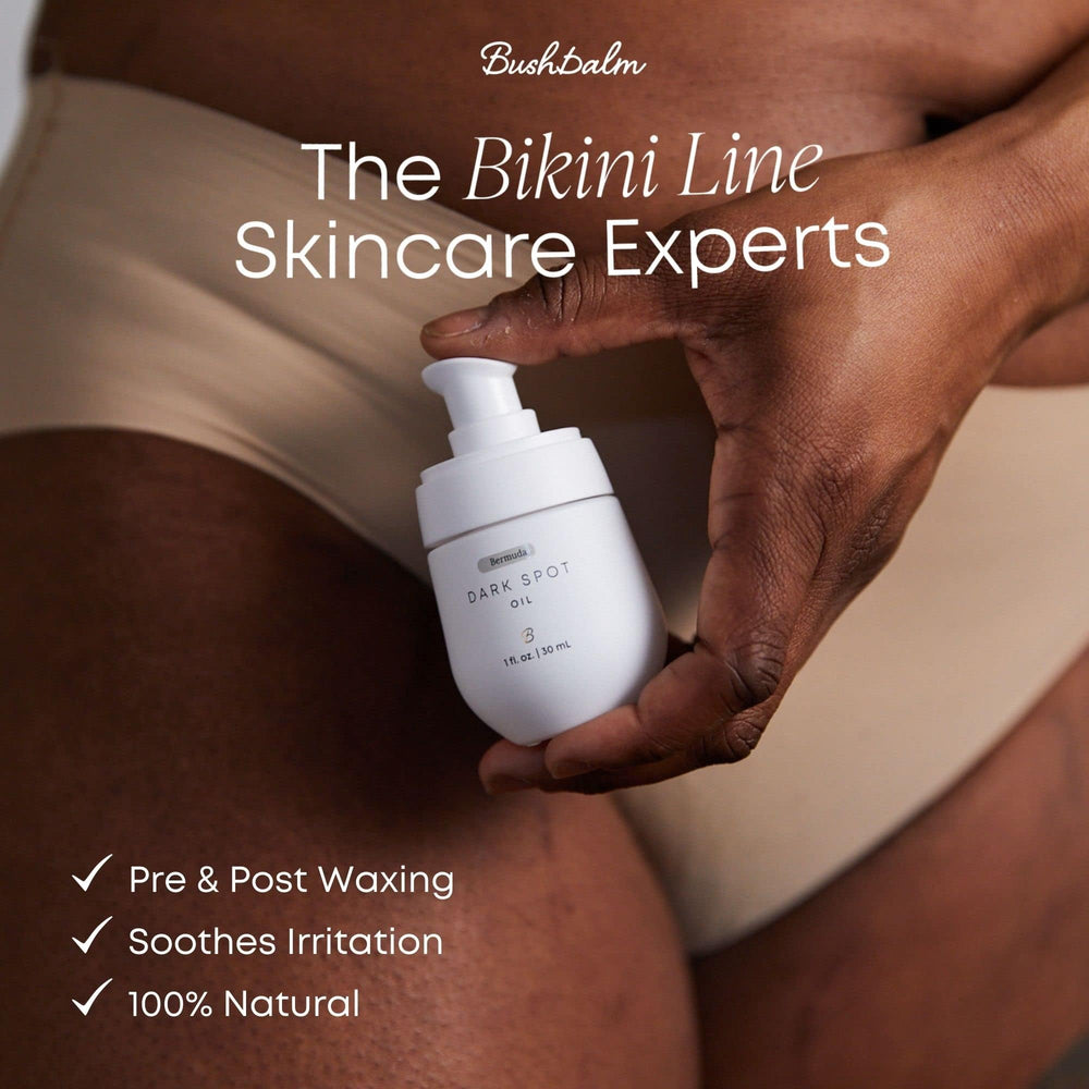 Bushbalm Bermuda Oil texture close-up communicates easy massage into clean skin.