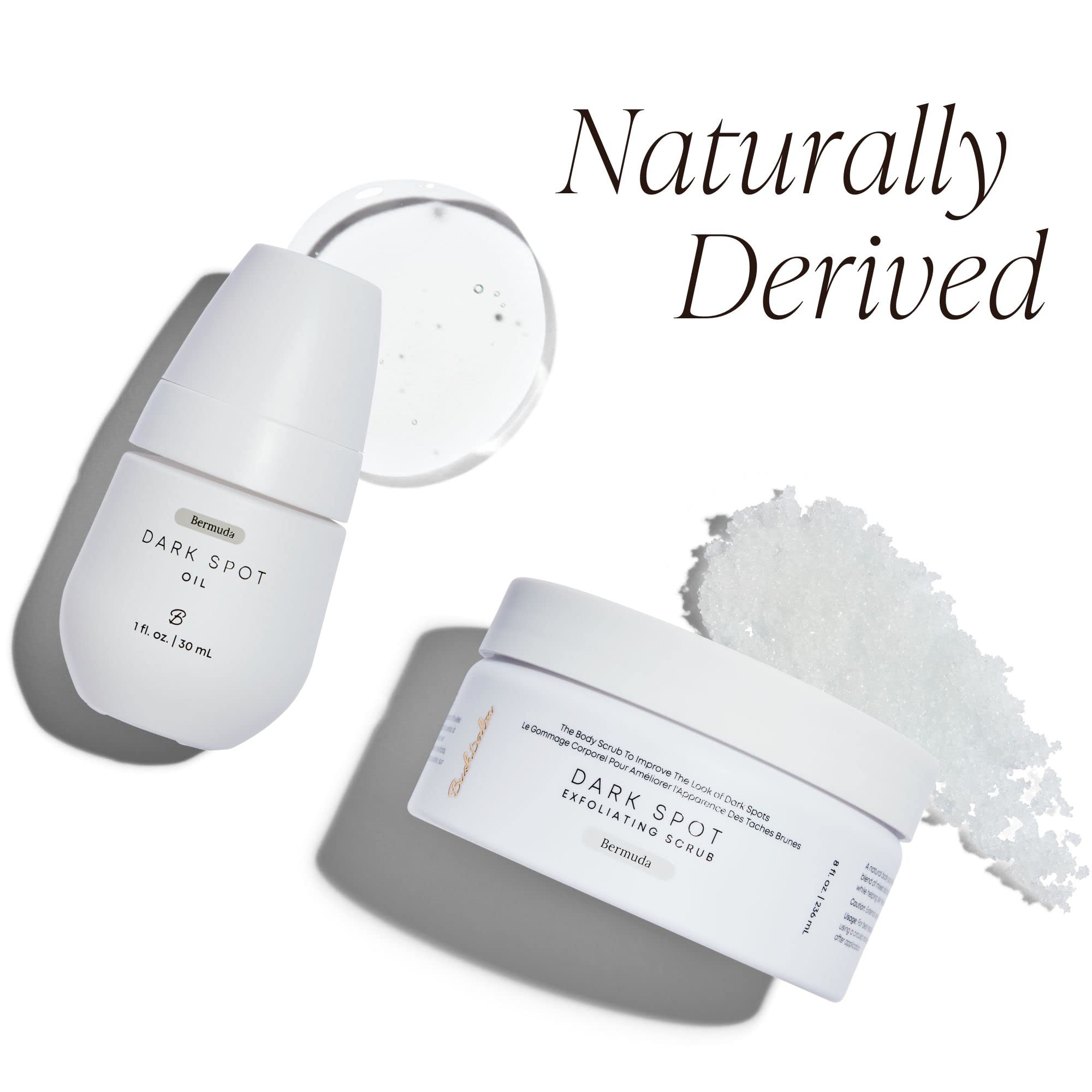 Bushbalm Bermuda skin-care routine visual hints at step-by-step 2-step regimen.