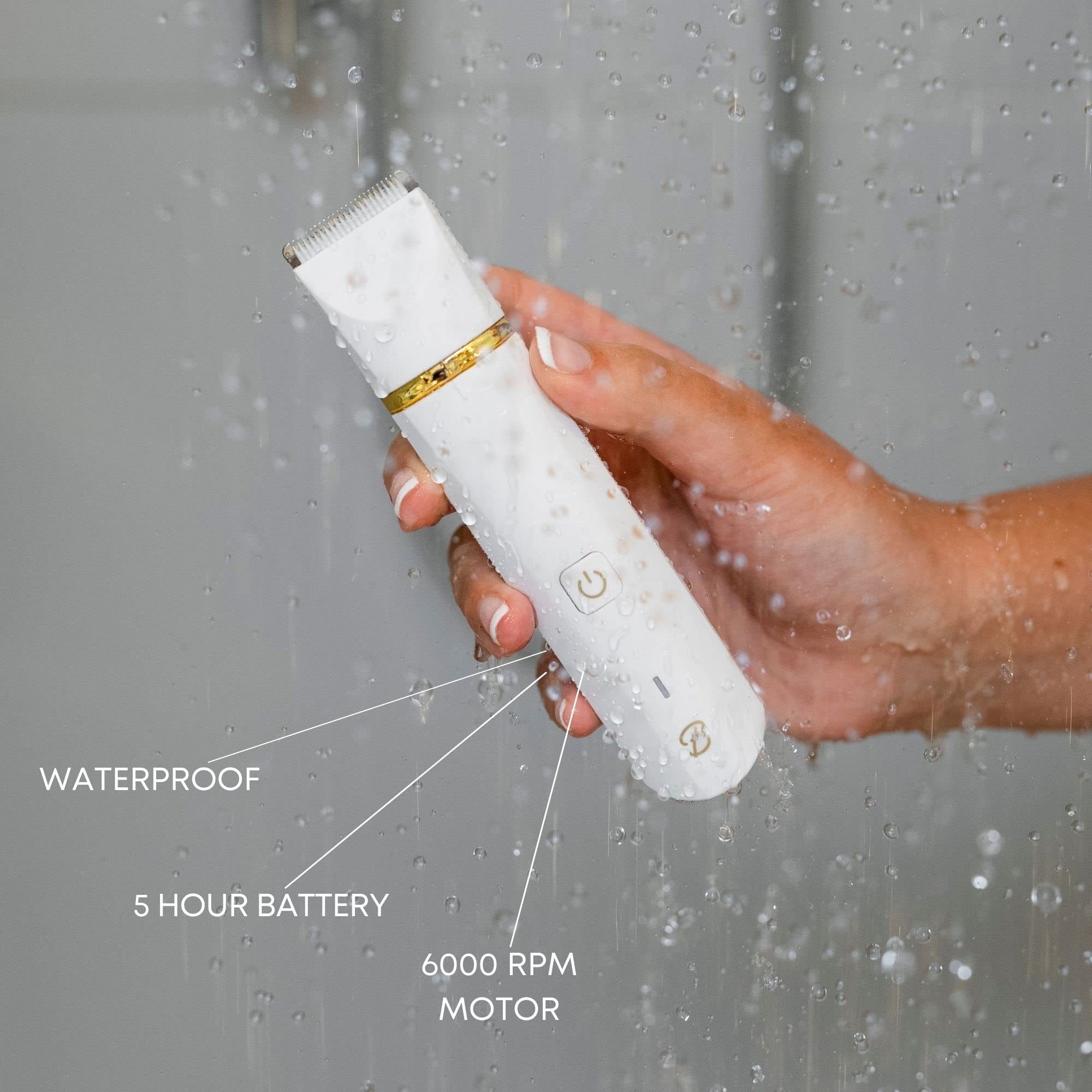 Bushbalm Francesca Trimmer pre-wax guard supports versatile all-body grooming.