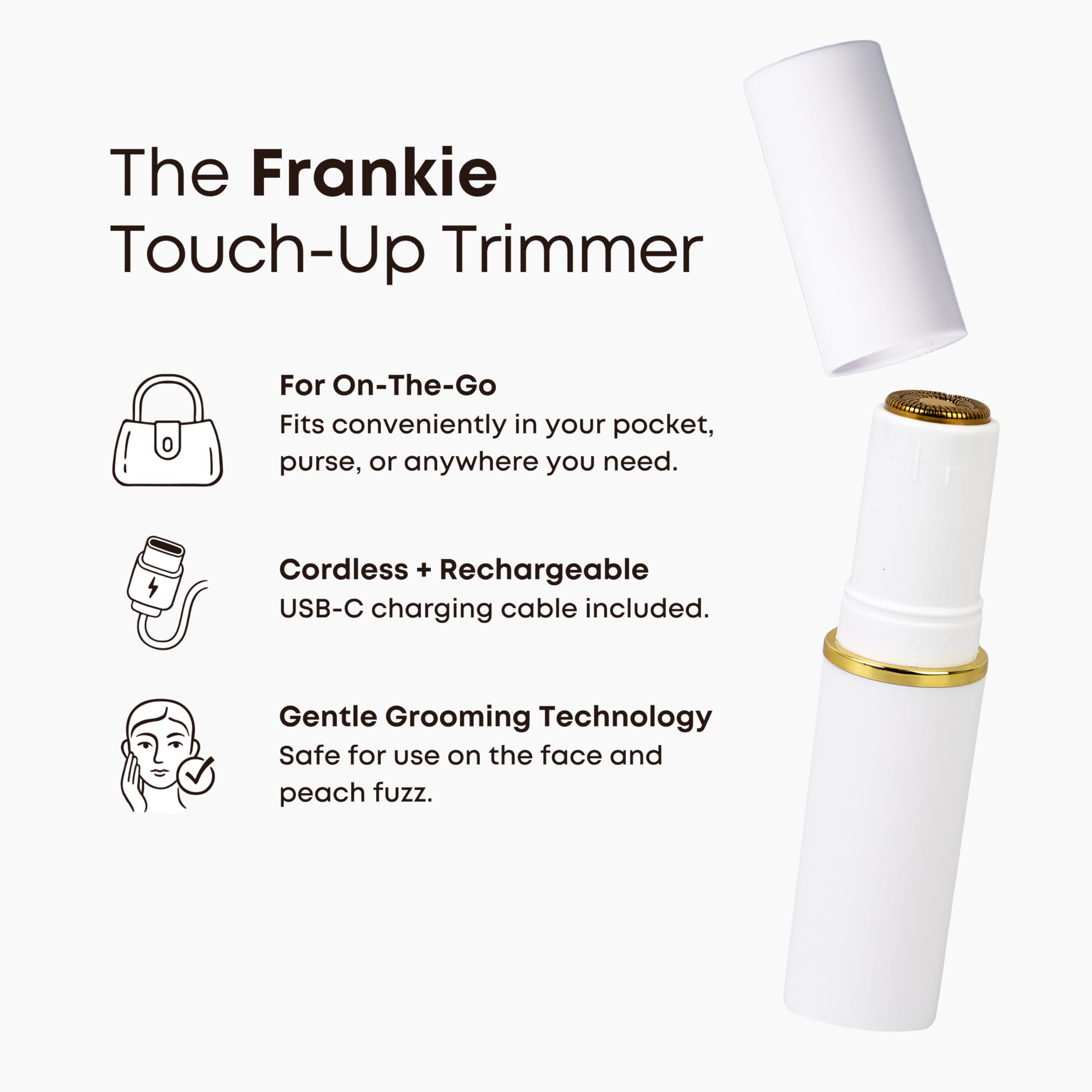 Bushbalm Frankie charging with USB-C cable for cordless convenience