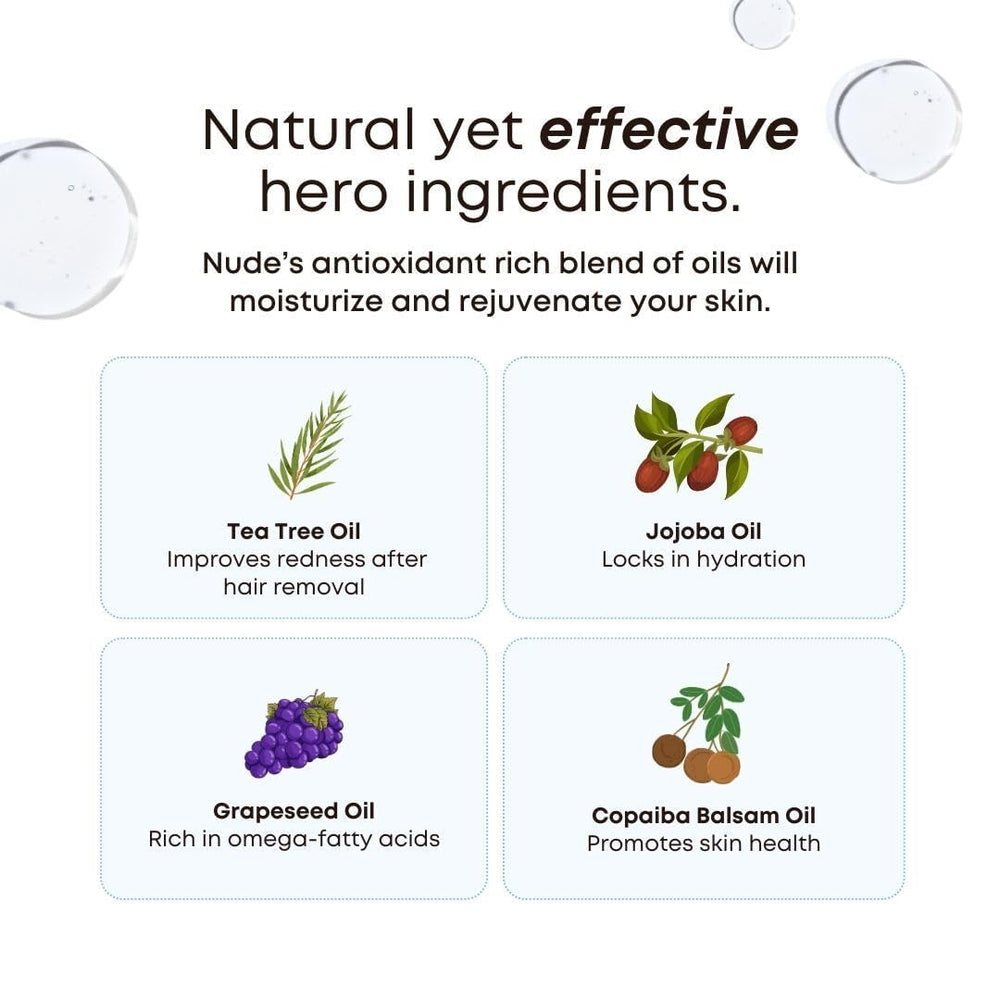 Bushbalm Nude Oil after-shower use for calmer skin