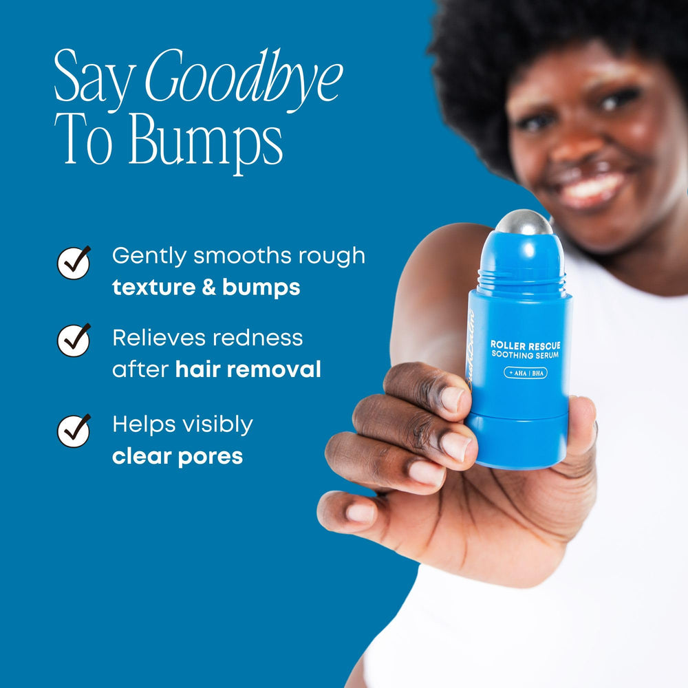 Bushbalm Roller Rescue roll-on top view shows even coverage for precise application.