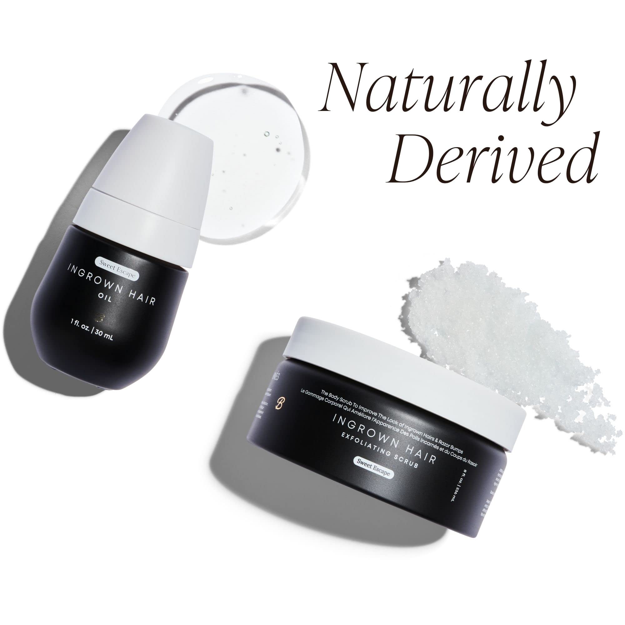 Bushbalm Sweet Escape exfoliating scrub tub highlights exfoliation and surface smoothing.