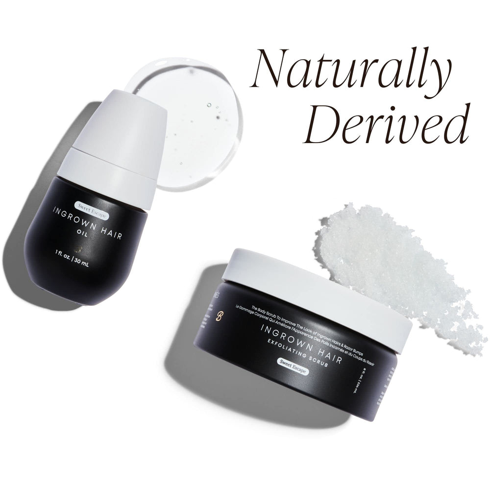 Bushbalm Sweet Escape exfoliating scrub tub highlights exfoliation and surface smoothing.