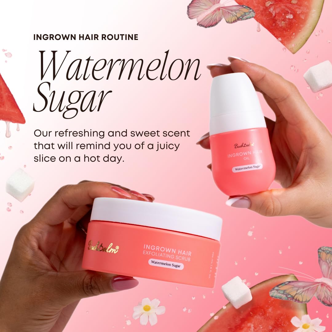 Bushbalm Watermelon Sugar Scrub on underarms ready for smooth texture