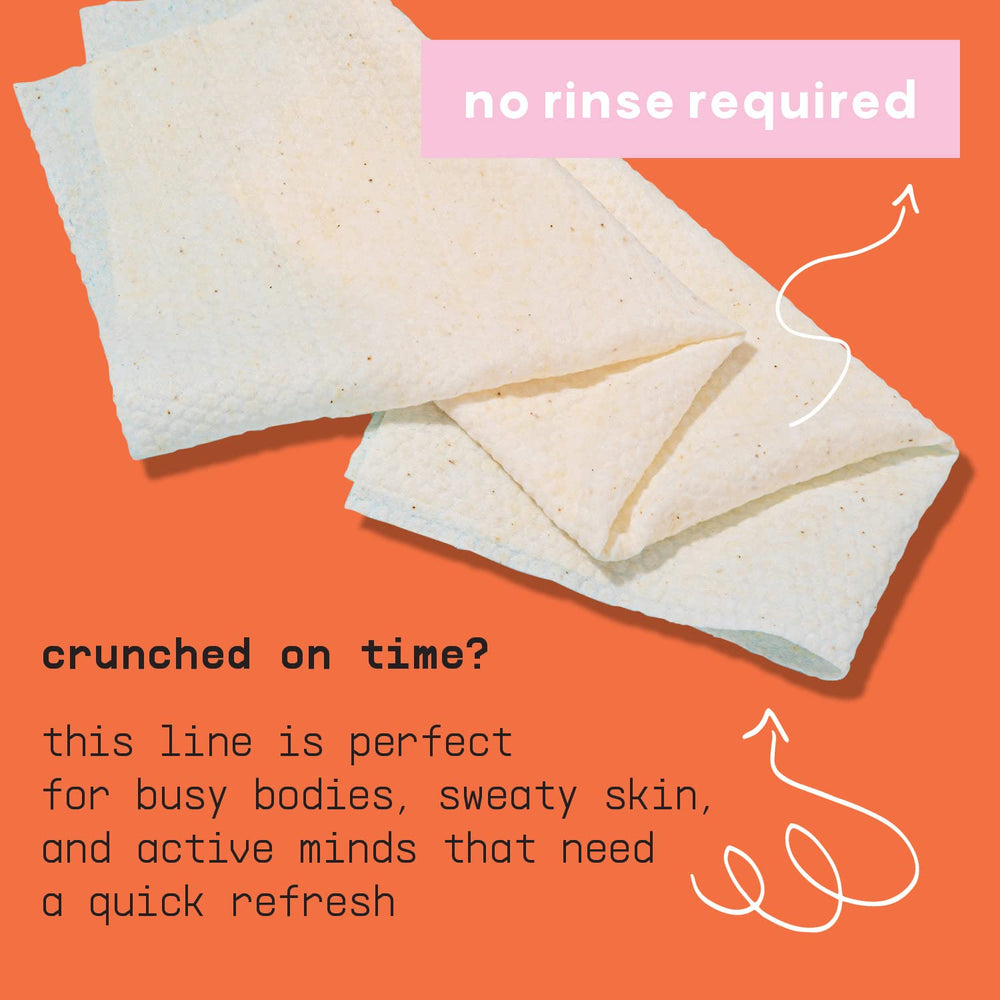 BUSYCO Refresh Line Deodorant Wipes close-up shows soft texture for gentle cleansing.