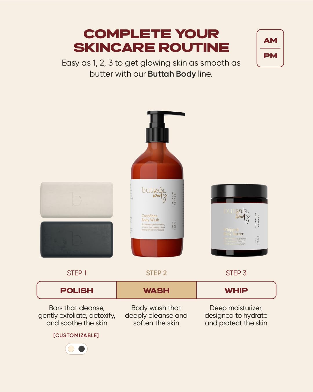 Buttah CocoShea Body Wash in bathroom setup evokes spa-like cleansing vibe.