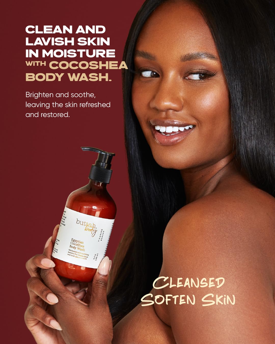 Buttah CocoShea Body Wash lathering foam shows creamy hydration after gym sessions.