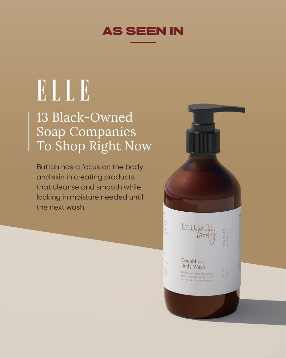 Buttah CocoShea Body Wash travel-size bottle ready for trips.