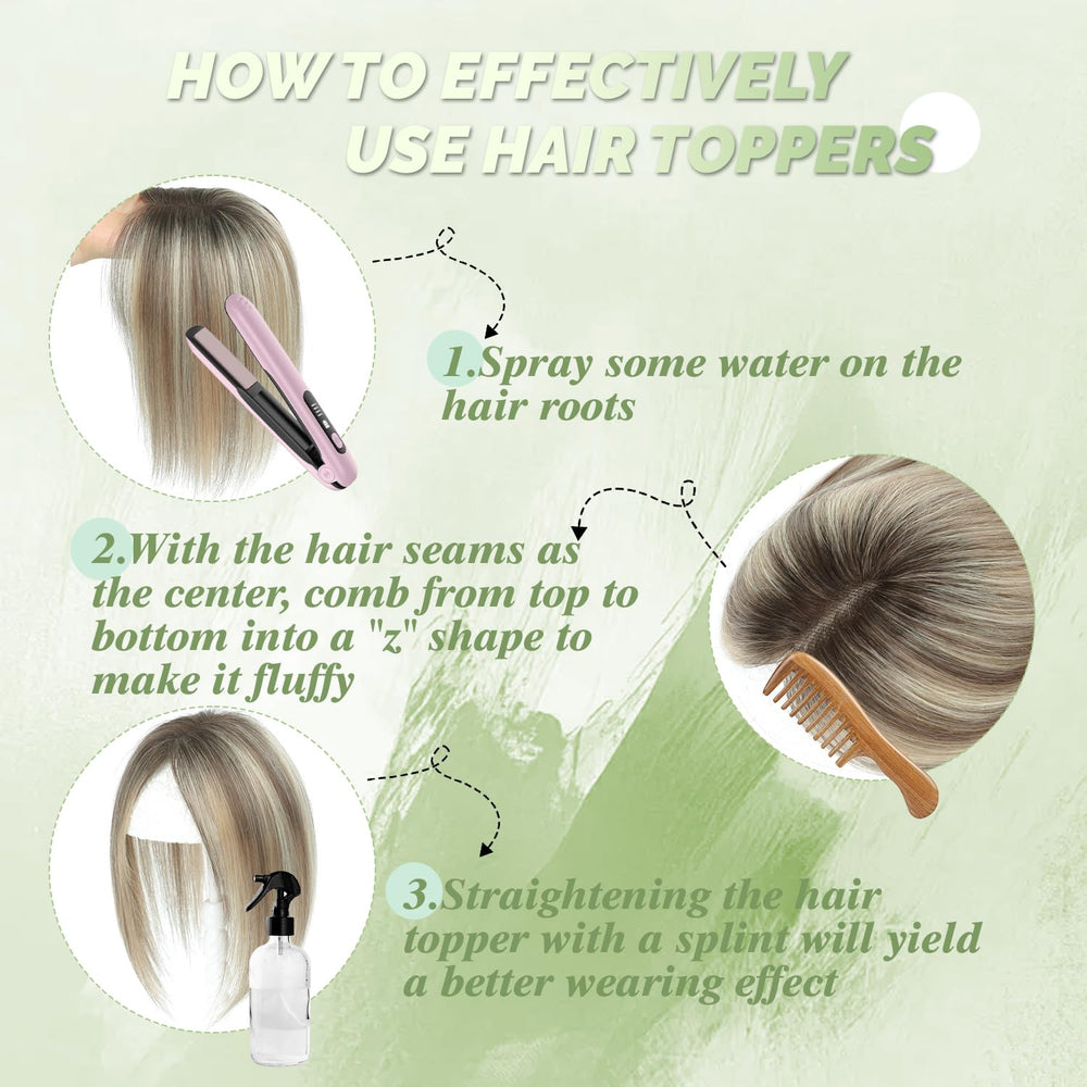 Butyway hair toppers ombre light brown with blonde blend for seamless color matching.