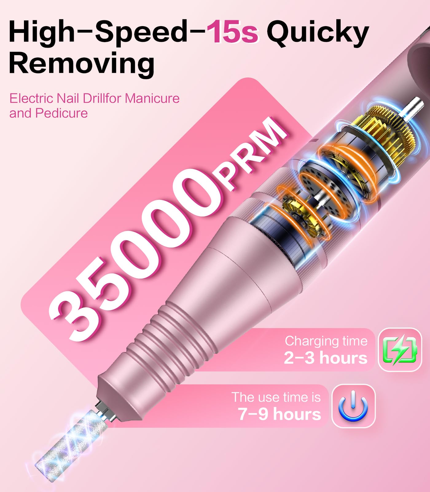 Buways 35,000 RPM nail drill power for efficient shaping and smoothing