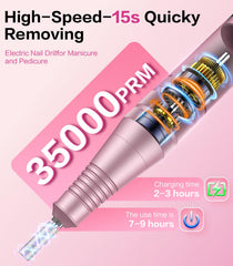 Buways 35,000 RPM nail drill power for efficient shaping and smoothing