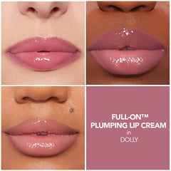 BUXOM Full-On Dolly tingling application demonstrates plump, high-shine color.
