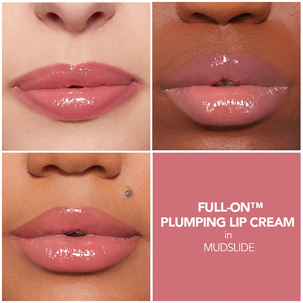 Buxom Full-On Lip Cream Mudslide swatch reveals creamy color and tingling.