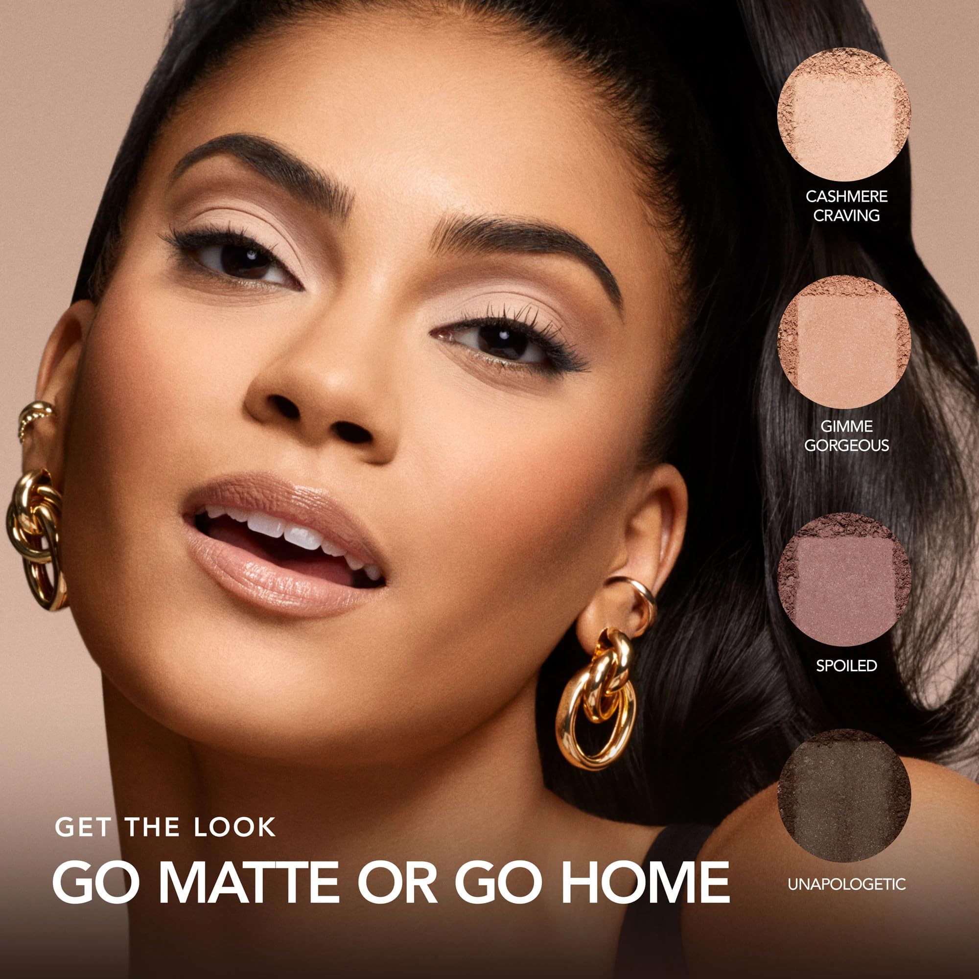 BUXOM Iconic Nudes matte finish close-up for precise crease definition.
