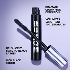 BUXOM mascara brush dense bristles grip every lash for dramatic curl.