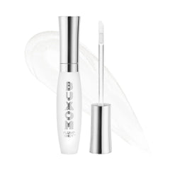 Buxom Plump Shot bottle close-up shows chrome shimmer for a glossy, fuller-looking lip.