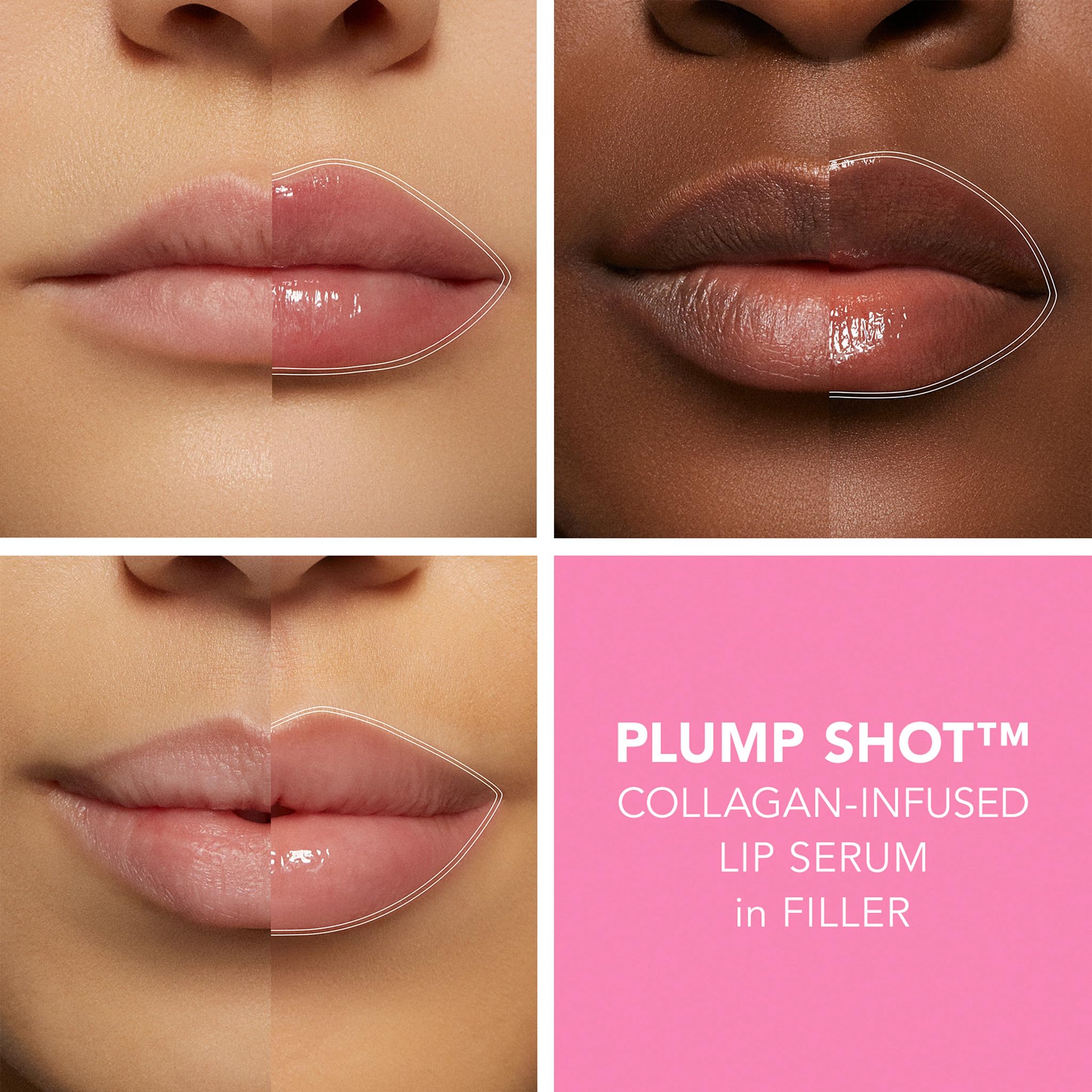 Buxom Plump Shot hyaluronic acid drop suggests hydration.