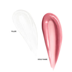 Buxom Plump Shot lip gloss tube close-up with cooling finish.