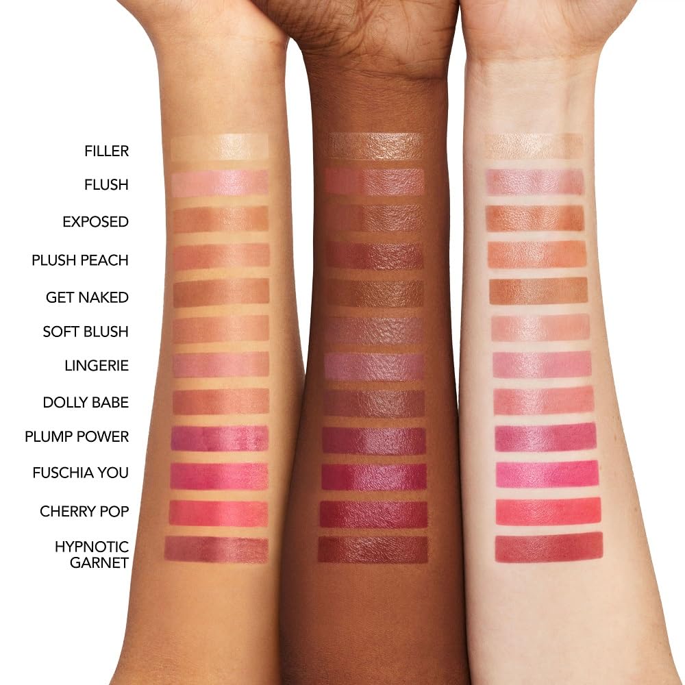 Buxom Plump Shot Lip Serum Flush tube demonstrates cooling sensation for instant refresh.