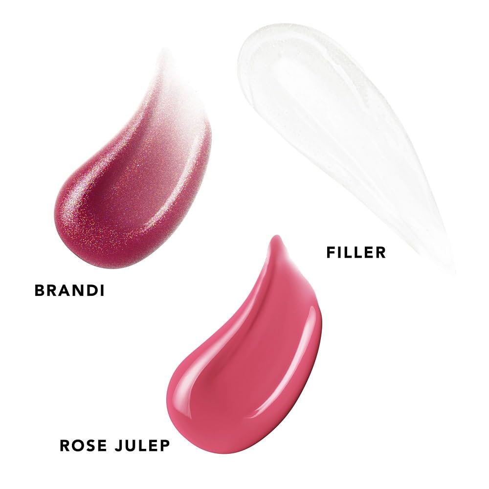 Buxom Plump Shot peptides lip serum apply on lips demonstrates smooth, potential fuller look.
