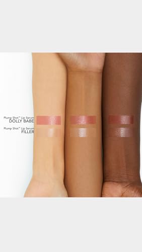 Buxom Plump Shot serum application close-up emphasizes smooth glide.