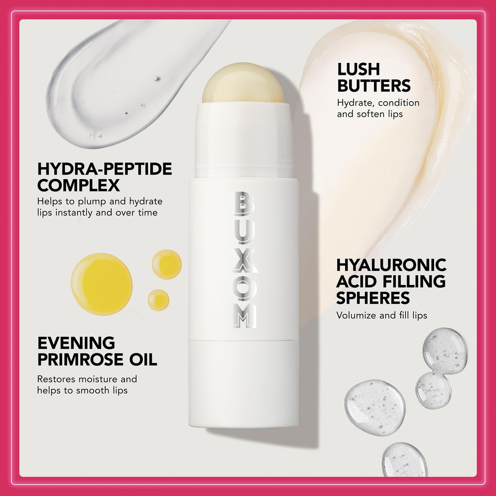 BUXOM Power-Full Lip Butter texture close-up reveals rich, creamy lip care
