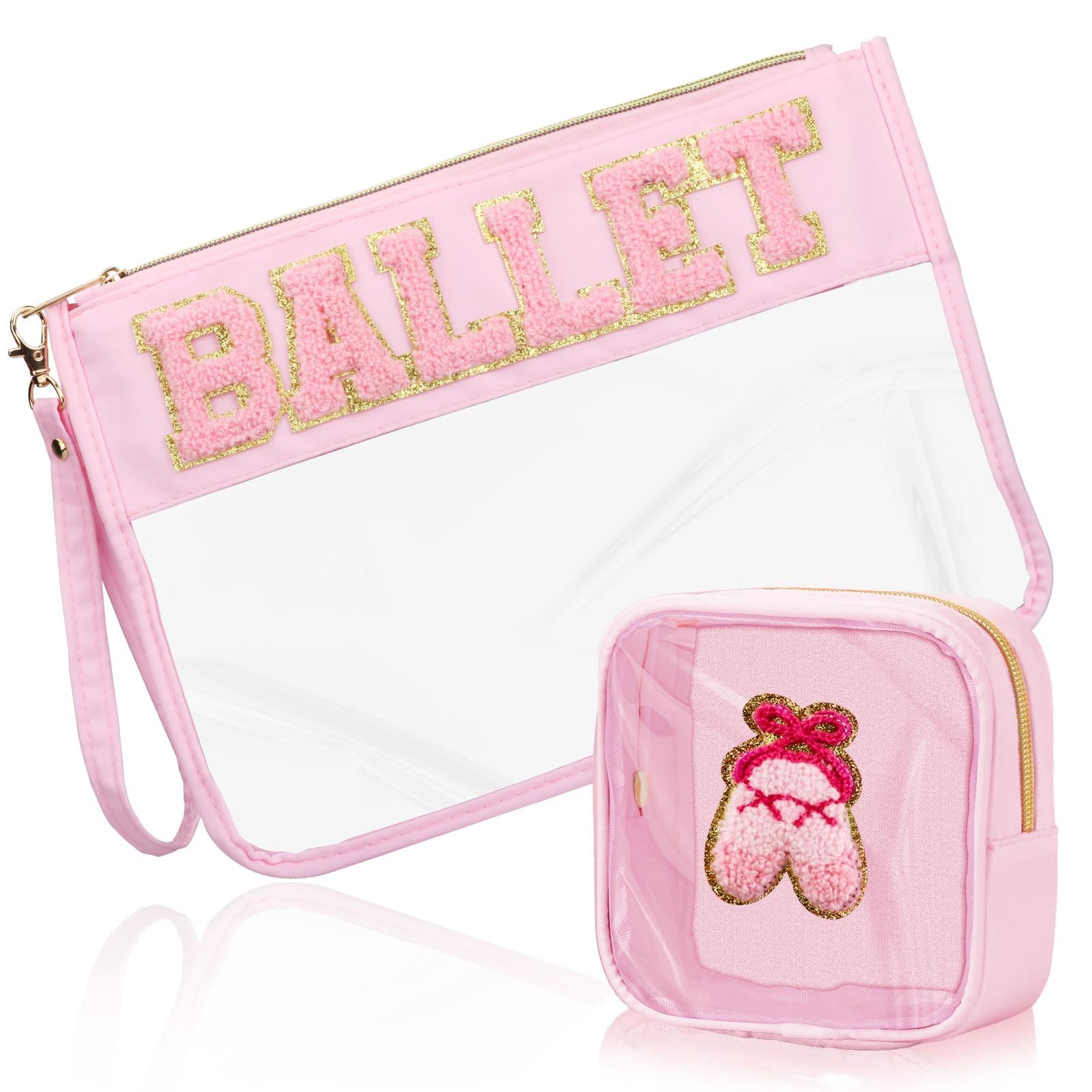 BuyCard ballet-pattern makeup bag set for travel organization
