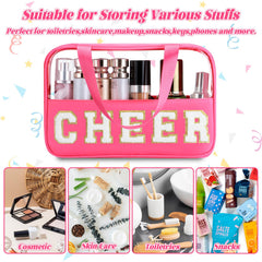 BuyCard Cheer Chenille Letter Bag size 11.8 by 7.87 by 3.5 inches for essentials.