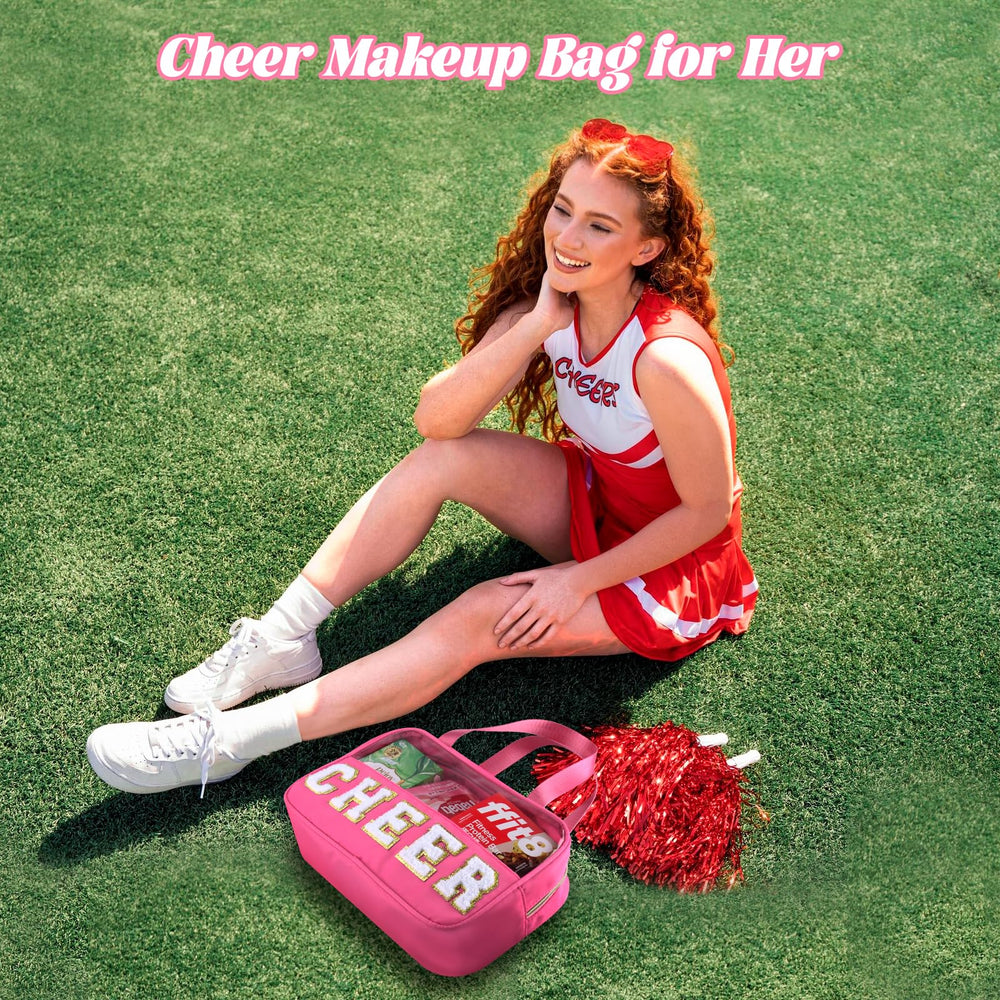 BuyCard Cheer Chenille Letter Bag back view shows durable stitching and practical layout for travel.