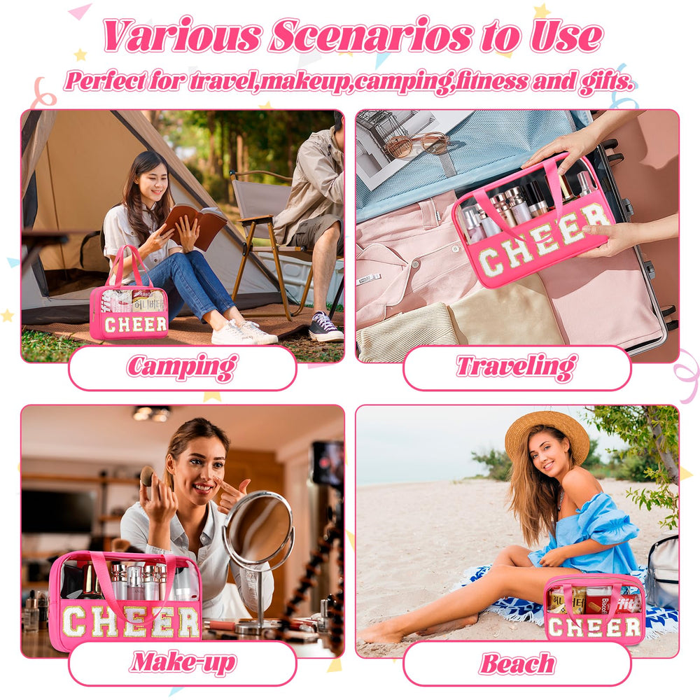 BuyCard Cheer Chenille Letter Bag sturdy handle for easy carry during travel.