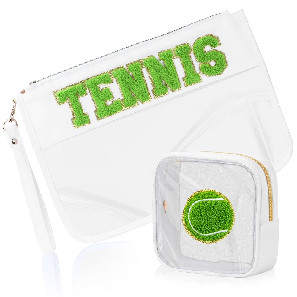 BuyCard tennis makeup bags front view showing two practical organizers for on-the-go beauty.